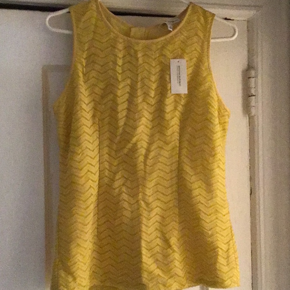 Banana Republic Yellow Fitted Sleeveless Tank Top